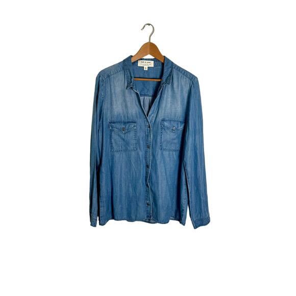 Cloth & Stone Blue Denim Blouse - Picture 1 of 10